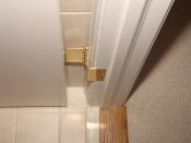 We unscrewed the original hinges and screwed-in the new ones, using the same holes and mortises.