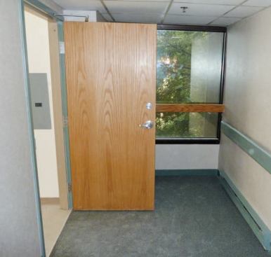 However, HUD rules permit the clearance to be outside the apartment in the hallway.