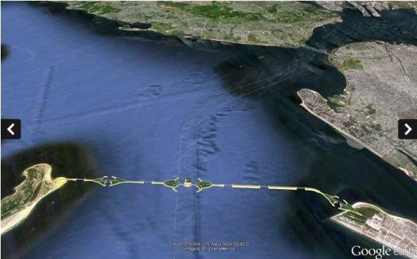 An artist rendition of the 5 mile defence barrier