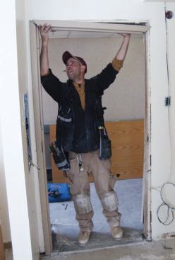 All of the doorways needed to be widened to a full 3/0 to accommodate a wheelchair.