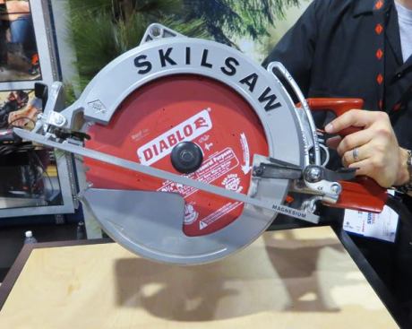 Skil recently created a separate brand, Skilsaw, for its pro-grade tools and announced a pair of new sidewinders (more on them later). The big reveal for the STAFDA show was a new 10 1/4-inch wormdrive capable of cutting 4-by material in a single. The company refers to it as “Sawsquatch”. For a complete description of this tool, including pricing and specs see
Skilsaw Sawsquatch Wormdrive.
