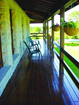 After being refinished with two coats of Cetol Dek, this decking has the patina of fine furniture. The first coat was with dark oak, while the second coat was a natural finish.