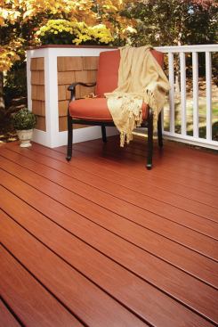 Gossen's new 30 Year Fade and Stain Limited Warranty applies to all of the company's cellular PVC Reàl, Passport, Trailways and Trailways|SV decking. The transferrable warranty protects homeowners against fading, staining, cracking, peeling, flaking, rotting, delamination, splitting, splintering, and structural damage from termites. The biggest advantage to PVC is that you can bend it to a 4-foot radius—a helpful quality when doing curved decks. On the downside, it is the most expensive of the three types.