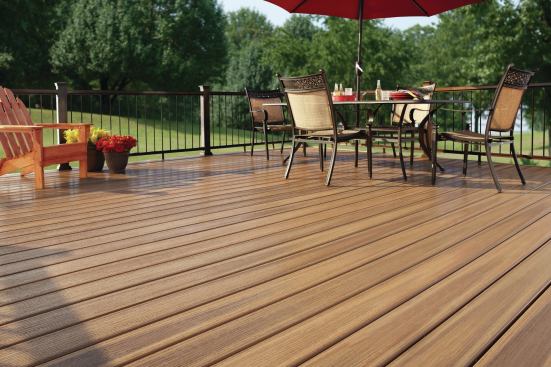 Fiberon's  Paramount PVC Decking meets California code requirements for WUI areas, which is based on the International Residential Code (IRC) and requires a Class C or better Flame Spread Index (FSI). It's available in square and grooved profiles. 
