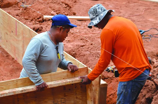 Then the foundation crew started by running 2-foot-high exterior forms.