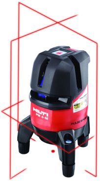 Like the red PM 4-M, shown here, the PM40MG has a 360 degree horizontal and three vertical lines. The vertical lines intersect with the horizontal at 90 degrees. the PM40MG will have the same line configuration, but the lines will be green.