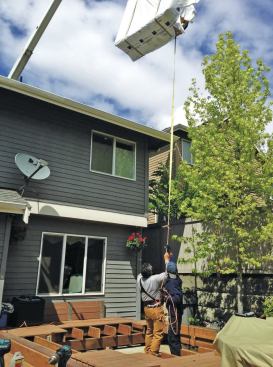 It sometimes takes a little extra time and ingenuity to deliver a large hot tub to its final destination. When hiring a crane, be sure the hot tub doesn’t exceed weight limitations, and that the crane has adequate reach.