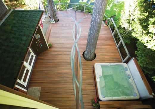 When locating the hot tub, consider the climate, the way the clients will use the tub, and access to the rest of the deck.