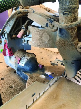 The dust-collection test was conducted using a new 60-tooth Diablo blade in each saw. Consistent numbers of cuts were made in the same material types. Dust was captured in a bag and then weighed.