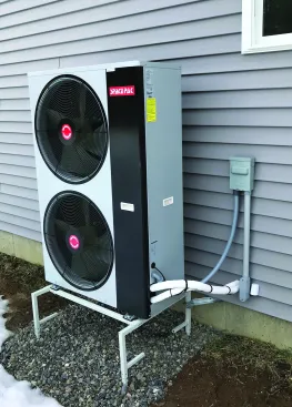 Shown above is an example of the outdoor unit for a DX split air-to-water heat pump.