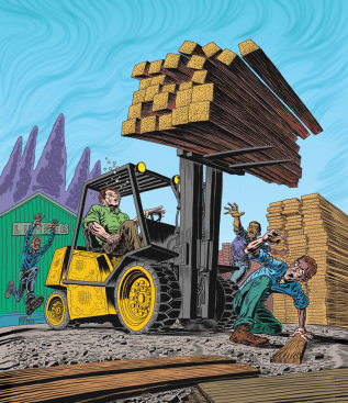Man high on marijuana driving a forklift dangerously