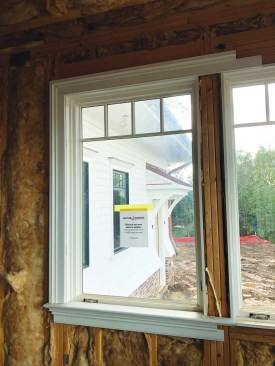 Before drywall installation, interior and exterior trim options can be mocked up.
