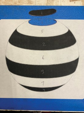 The author uses this ball design, which he drew up for this article, to template pieces of 3/4-inch-thick pieces of maple and wenge.