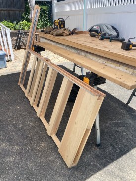 The fully assembled Johnson Hardware 30-inch pocket-door unit was ready to install in the rough opening ... except for one problem: It was 8 inches too wide.