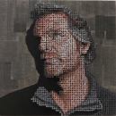 Sculptor Andrew Myers paints on a tight pattern of screws driven to different depths to create unique three-dimensional representations.