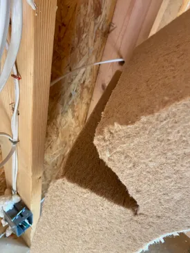 A mid-depth kerf cut is sufficient to fit around an electrical wire crossing a stud bay. 