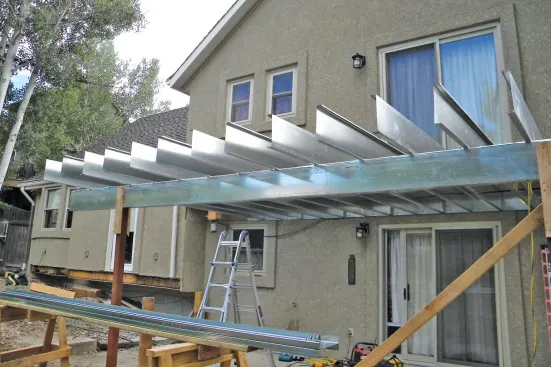 Although steel can span considerably longer distances than wood, it’s only about one-third the weight.