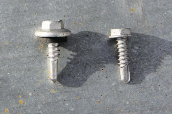 Specialty, hotdipped galvanized, selfdrilling screws are used to connect steel framing members.