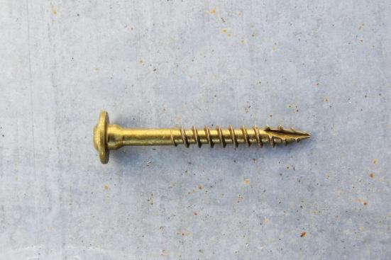 Screws for attaching steel ledgers are shorter than those used with wood.