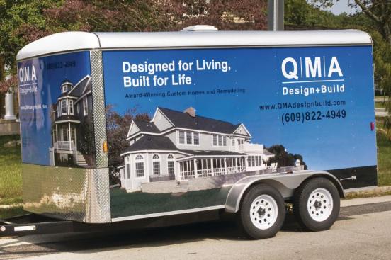 Vinyl wraps offer an affordable way to branding job site trailers.