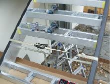Figure 14. Stairs can be built from steel, but the process is time-consuming. Because of this, the author generally uses wood stringers.