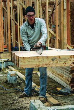 We also keep a chain saw in the truck and use that to cut beams whose ends won't be exposed.