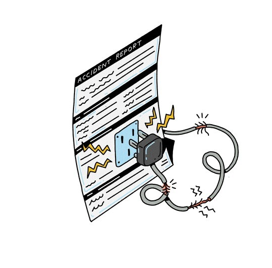 Illustration of an electrical hazard