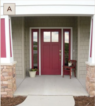 Figure 1-A. Raising the grade to floor level eliminates the front step.