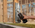 Angled fastening in the four larger sizes of the HDUE holdown increases load capacity, reducing the number of screws required.