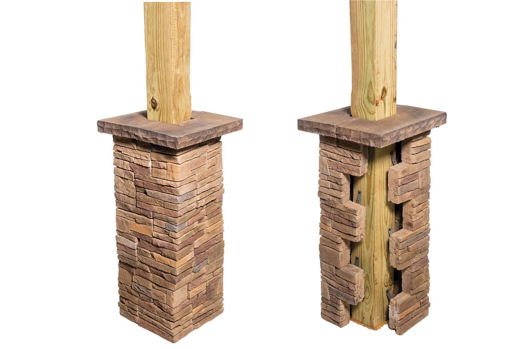 Ply Gem ClipStone mortarless stone veneer column wrap
