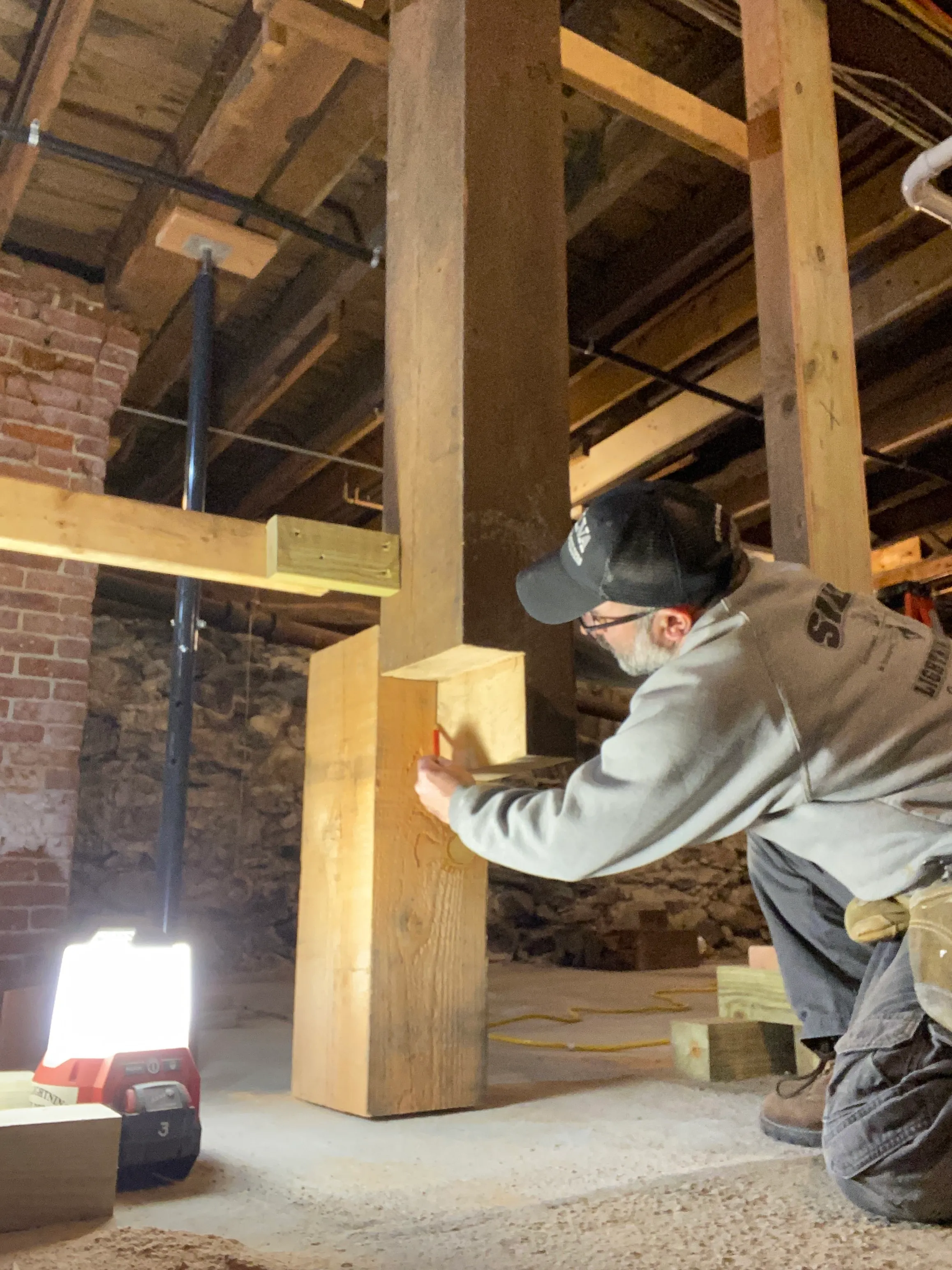 Scarfing New Timbers to Old Columns